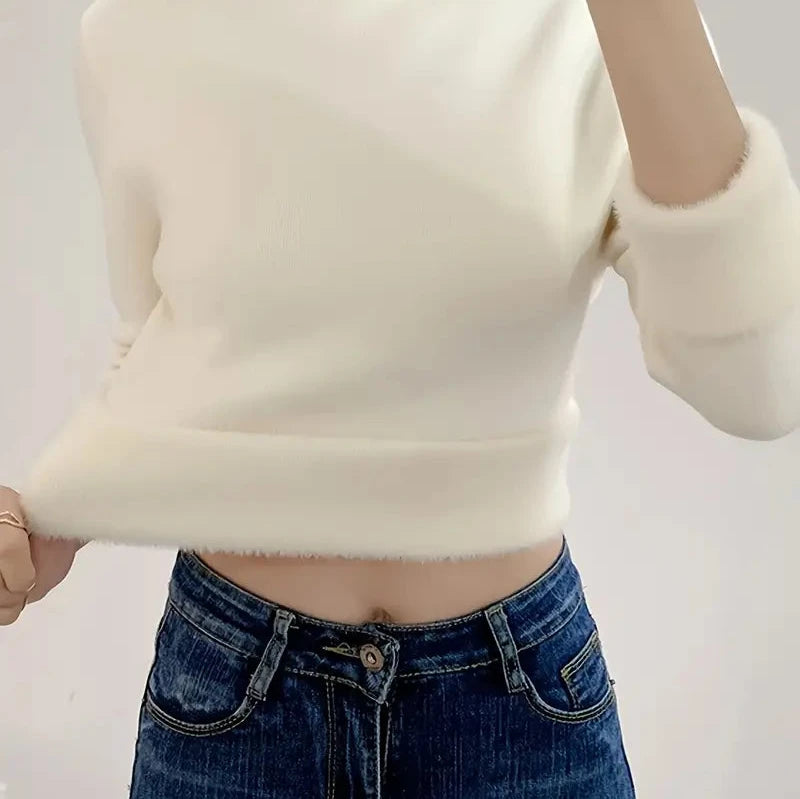 O Neck Winter Sweater for Women | Thick Soft Knitted Pullover
