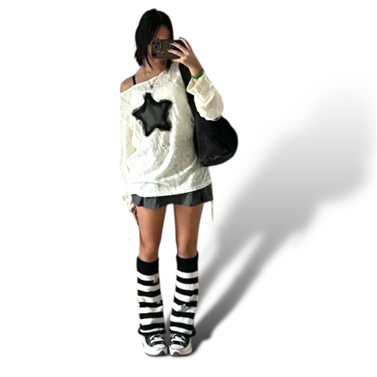 Y2K Star Distressed Sweater