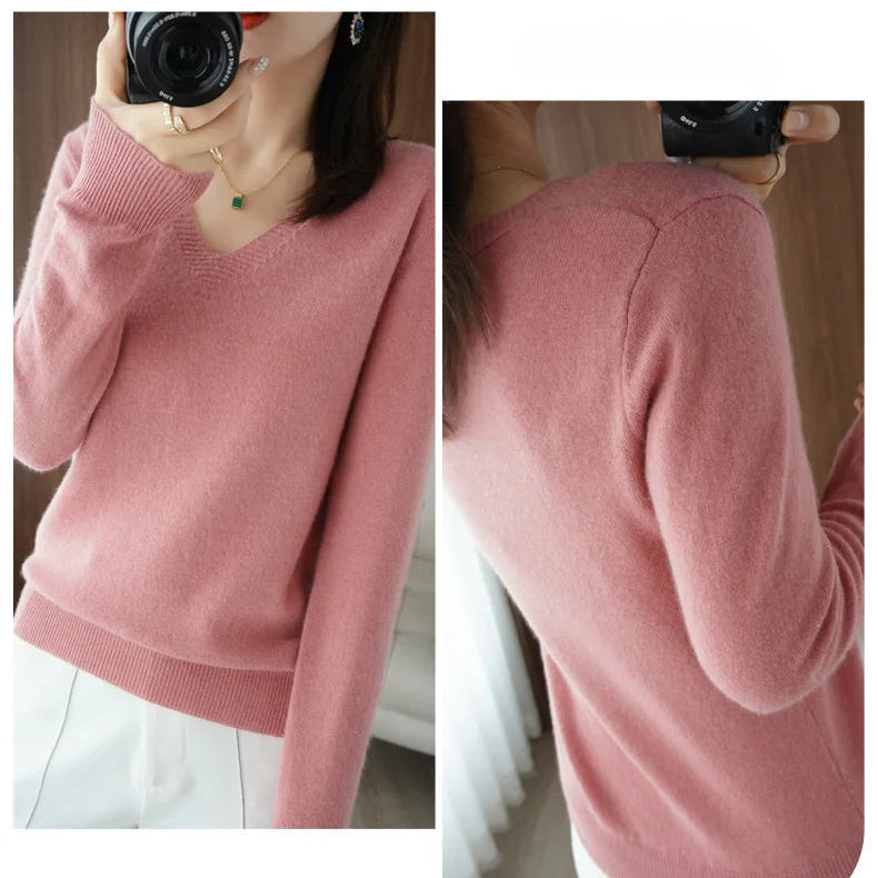 Cashmere V-neck Pullover