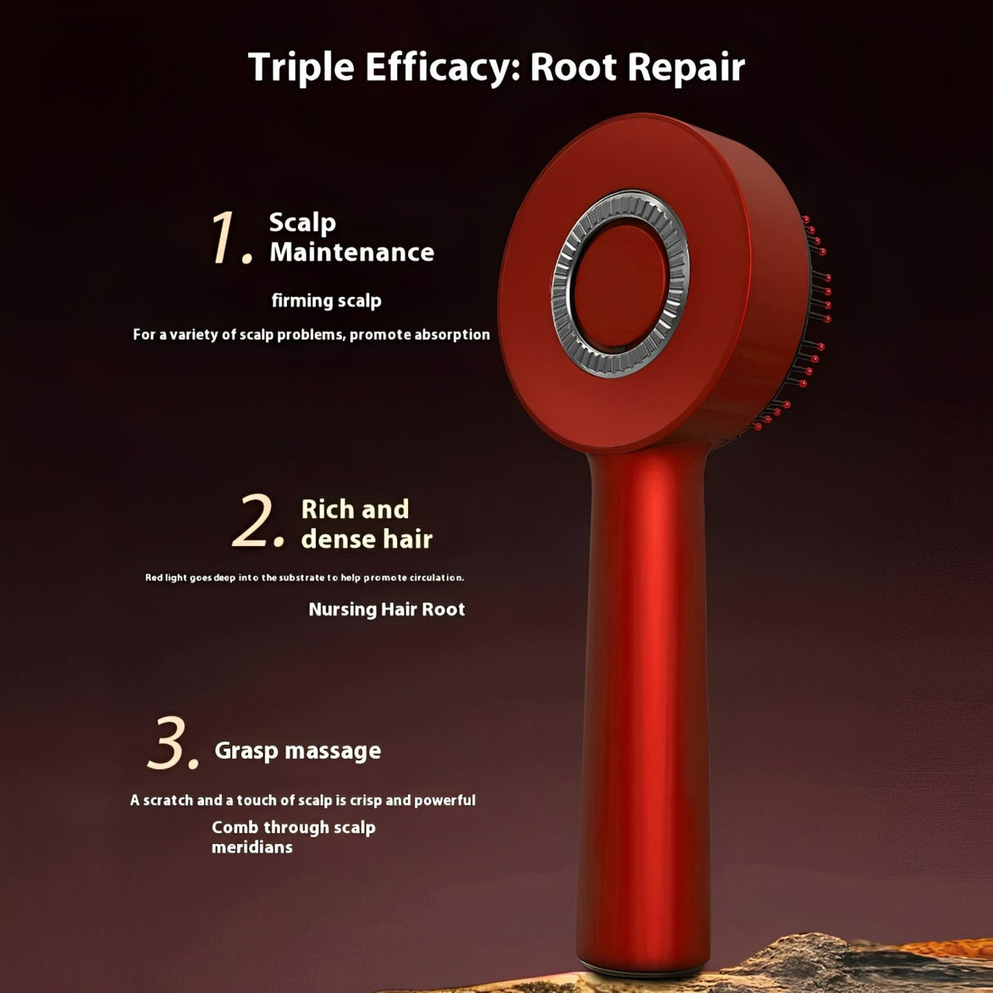 Therma Grow Electric Hair Massage Brush: Stimulate Hair Growth