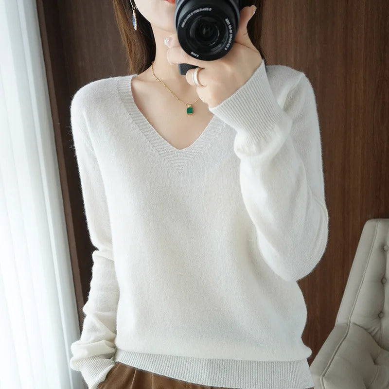 Cashmere V-neck Pullover